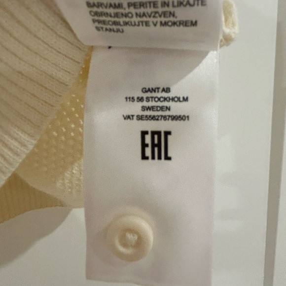 Gant Short sleeved cream Polo knit Size Large - Picture 5 of 7